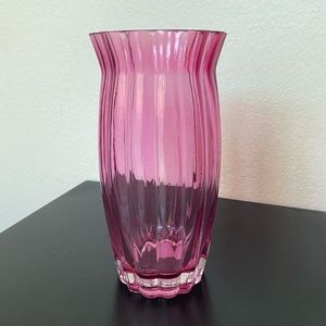 pink translucent glass flower vase NEVER USED!